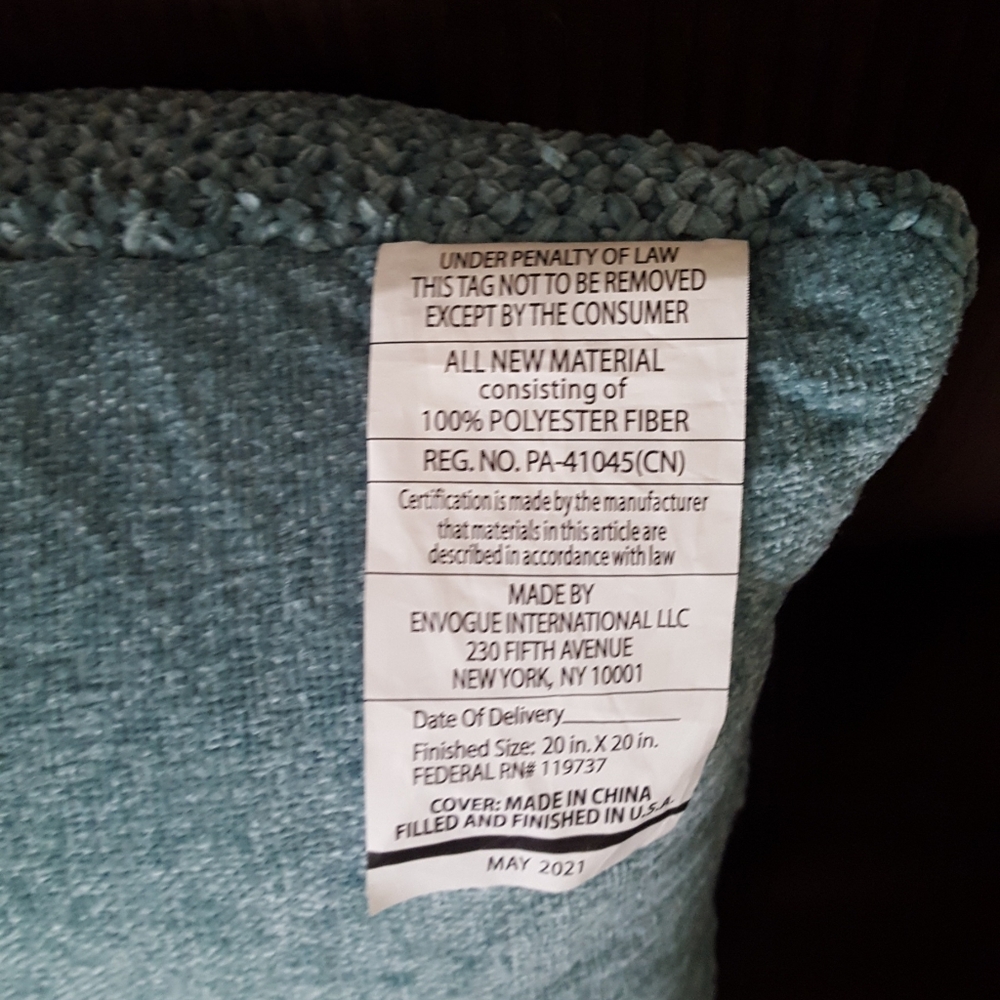 Teal Accent Pillow - Picture 4 of 8